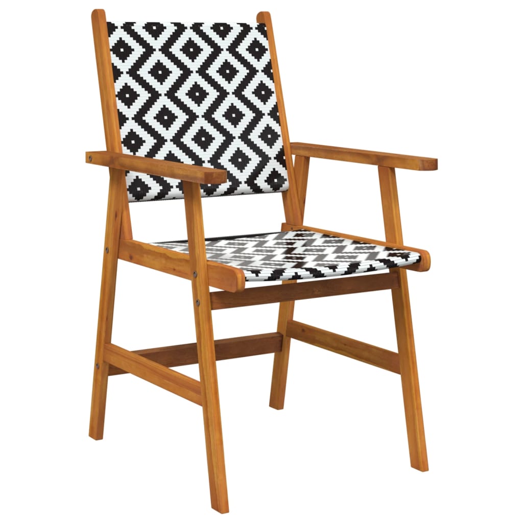 Garden Chair | Set of 2 | Brown, Black, White