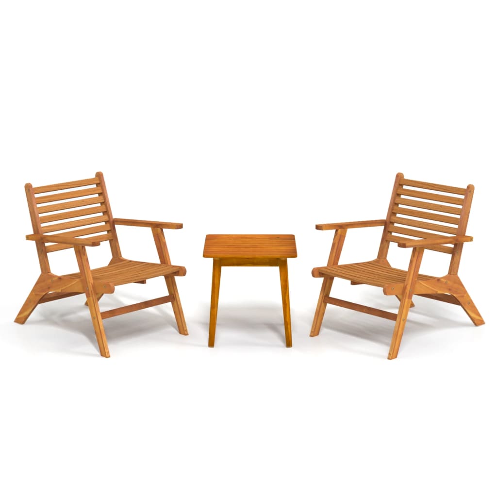 Bistro Set | Brown | Solid acacia wood | Medium |  Collapsible