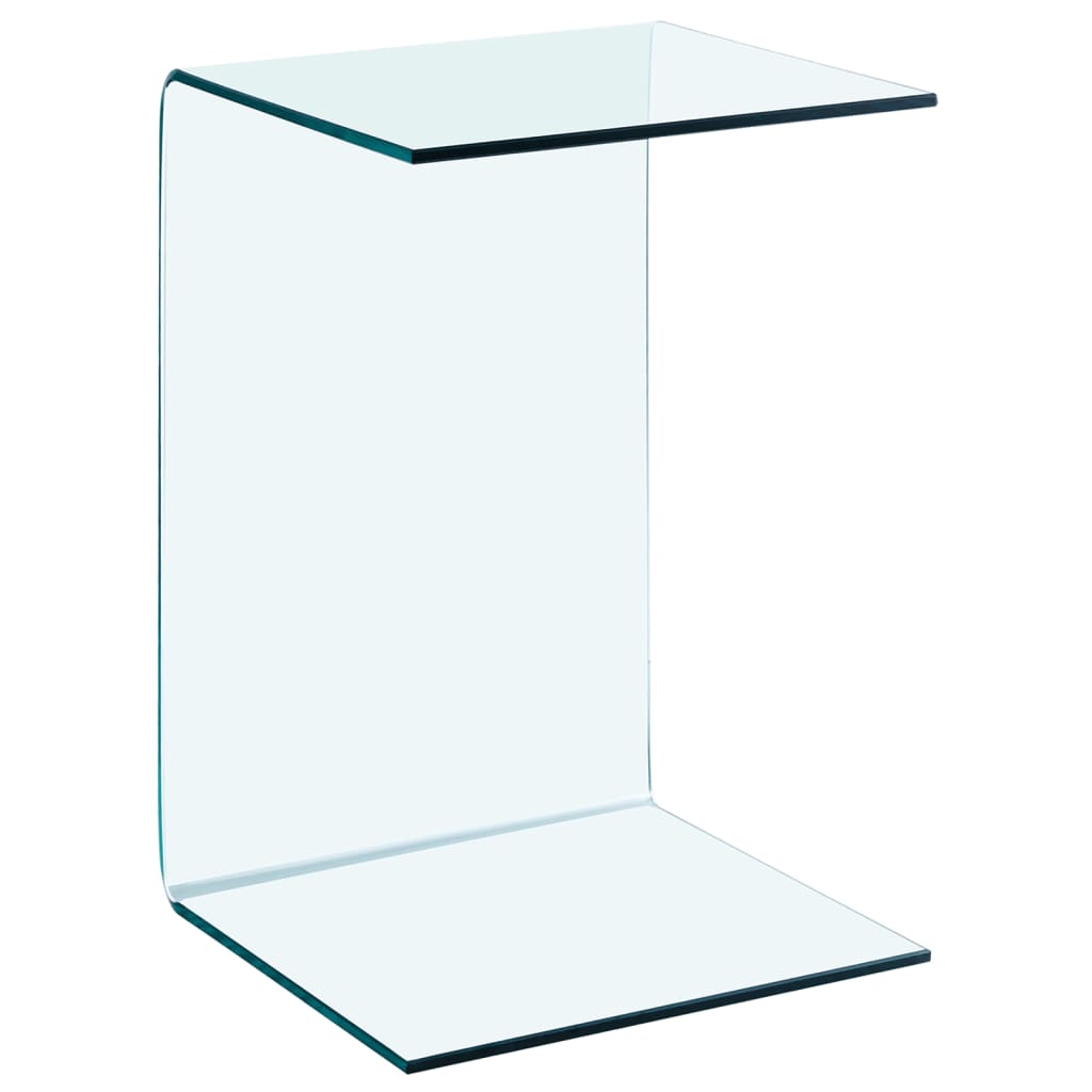 Side Table | Clear | Tempered glass | 40x40x60 cm | Tough | Side Table