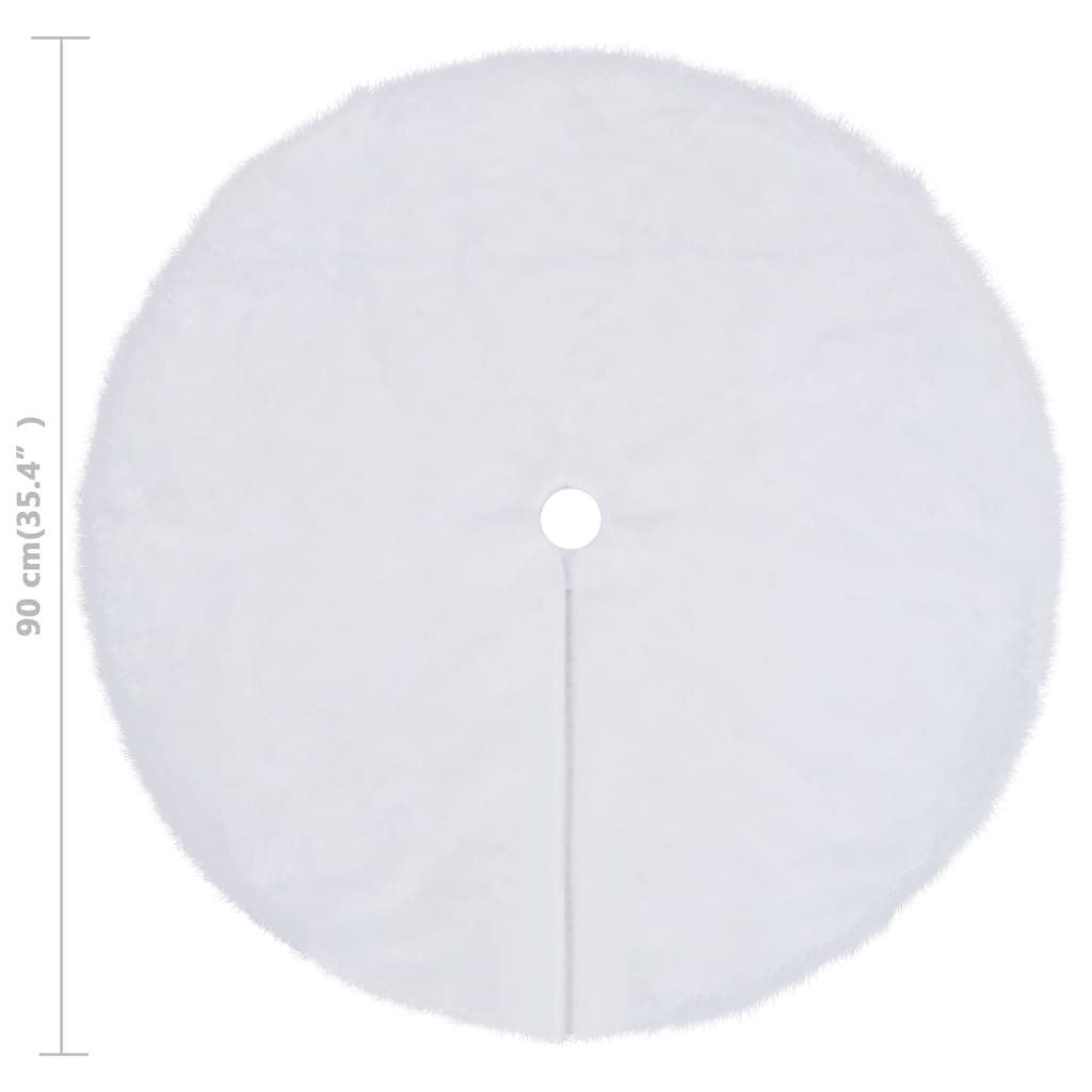 vidaXL Christmas Tree Skirt White 90 cm Faux