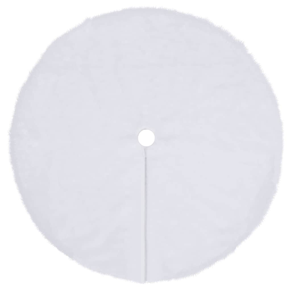 330270 vidaXL Christmas Tree Skirt White 122 cm Faux Fur