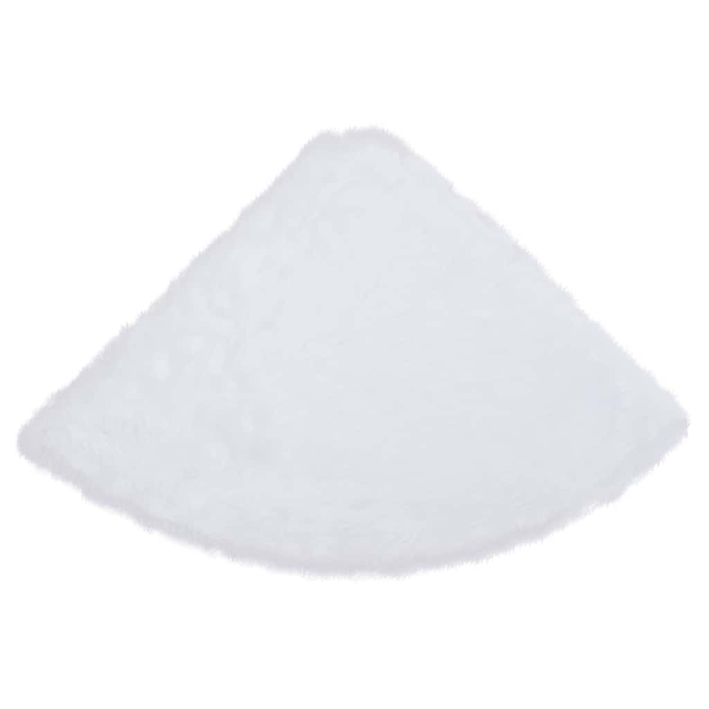 330270 vidaXL Christmas Tree Skirt White 122 cm Faux Fur
