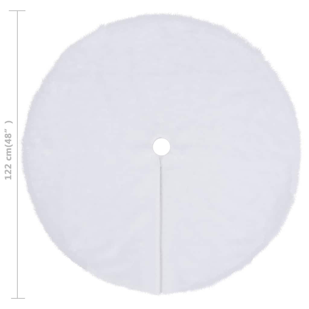 330270 vidaXL Christmas Tree Skirt White 122 cm Faux Fur