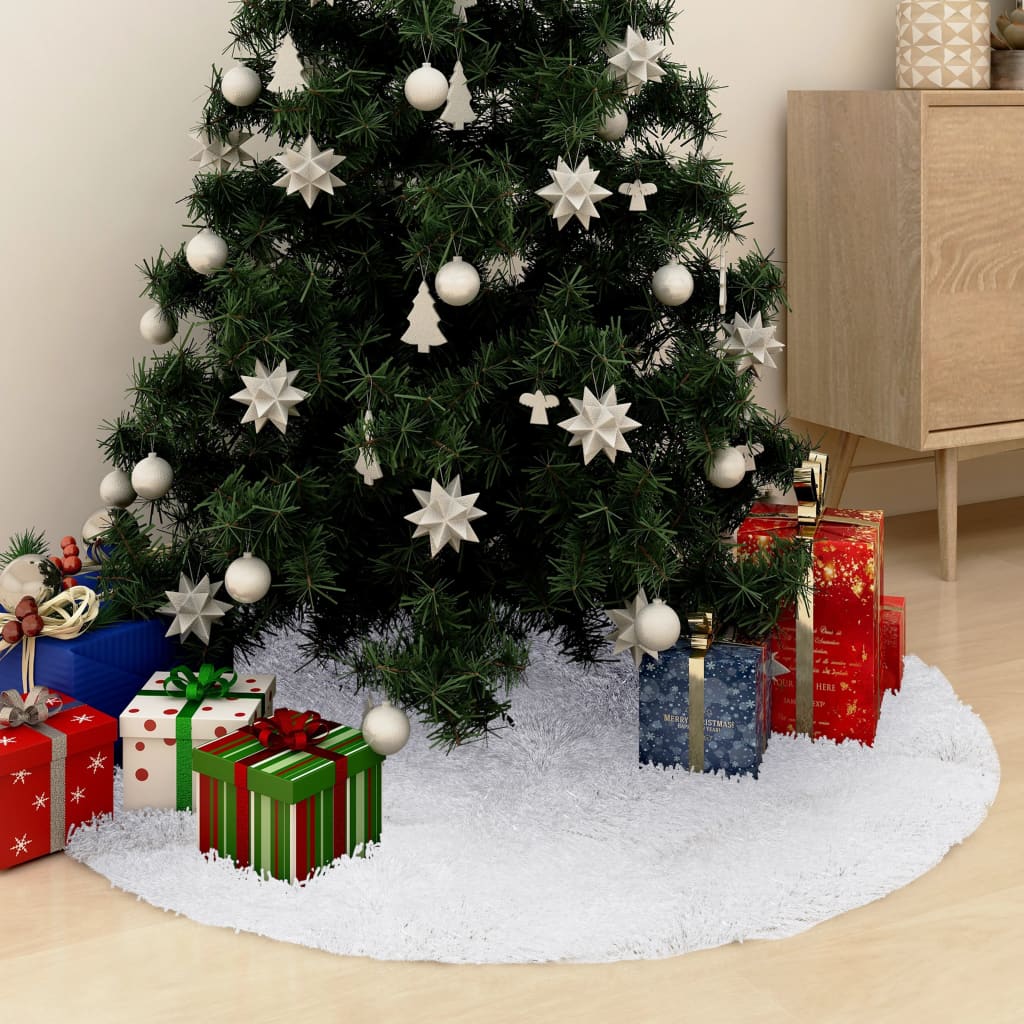 Christmas Tree Skirt | White | Faux fur, Non-woven fabric | 150 cm