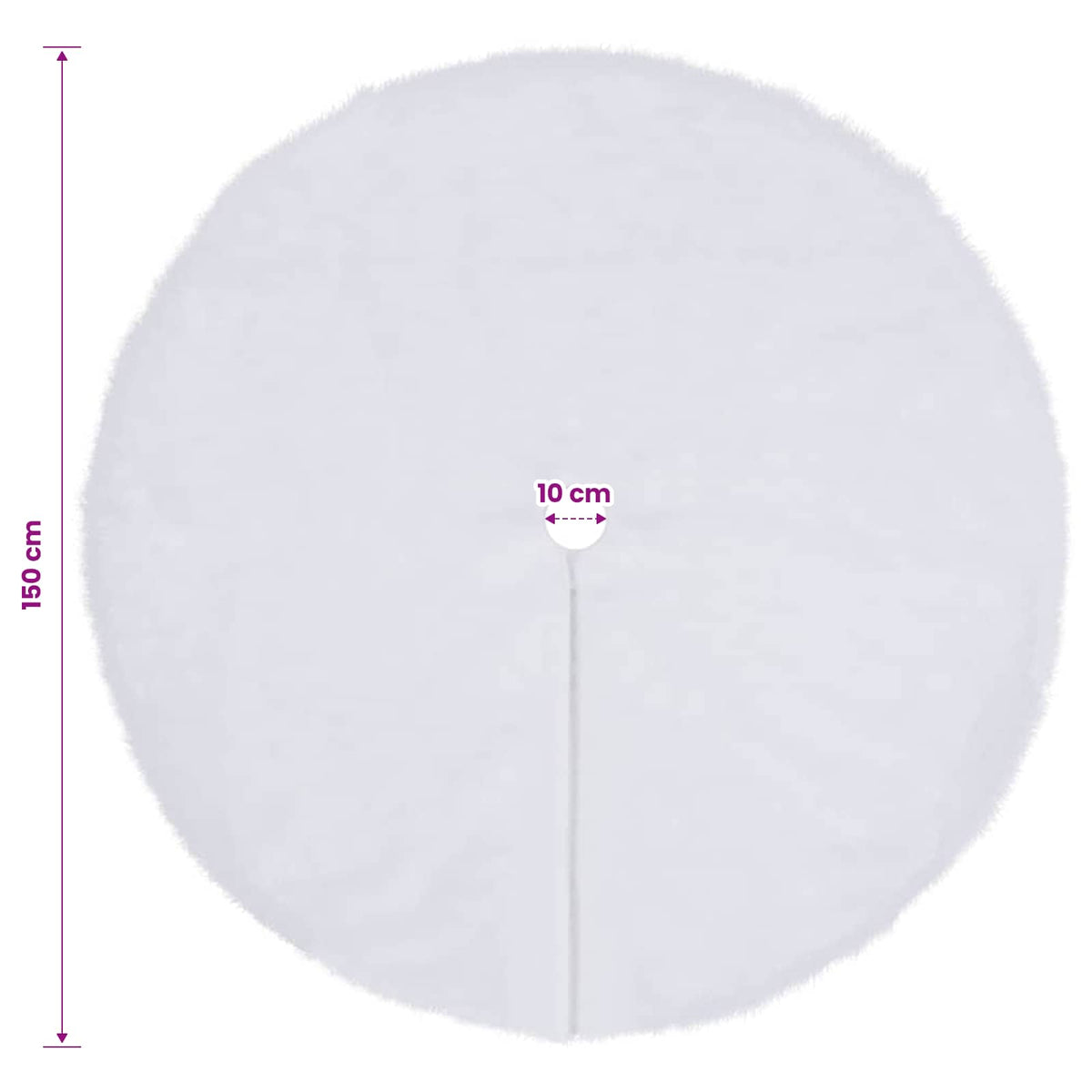 330271 vidaXL Christmas Tree Skirt White 150 cm Faux Fur