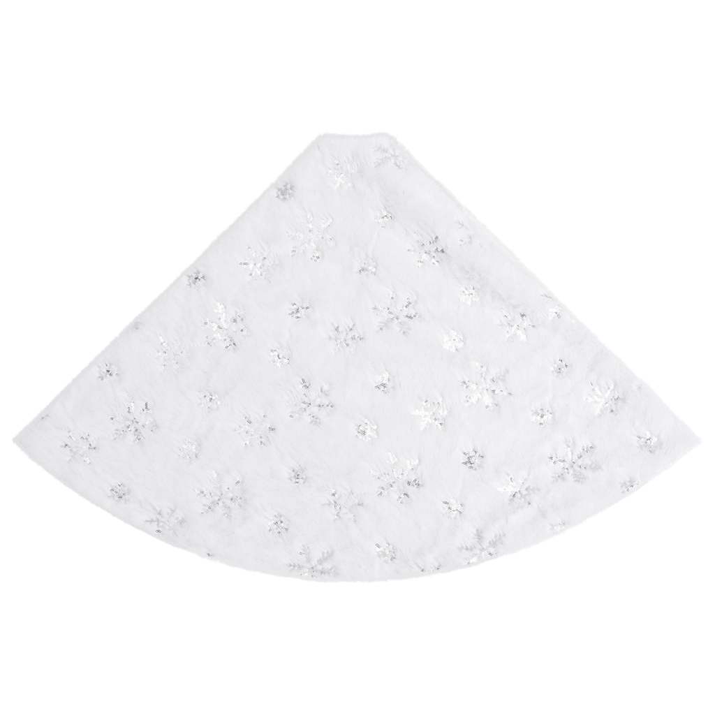 330272 vidaXL Luxury Christmas Tree Skirt White 90 cm Faux Fur