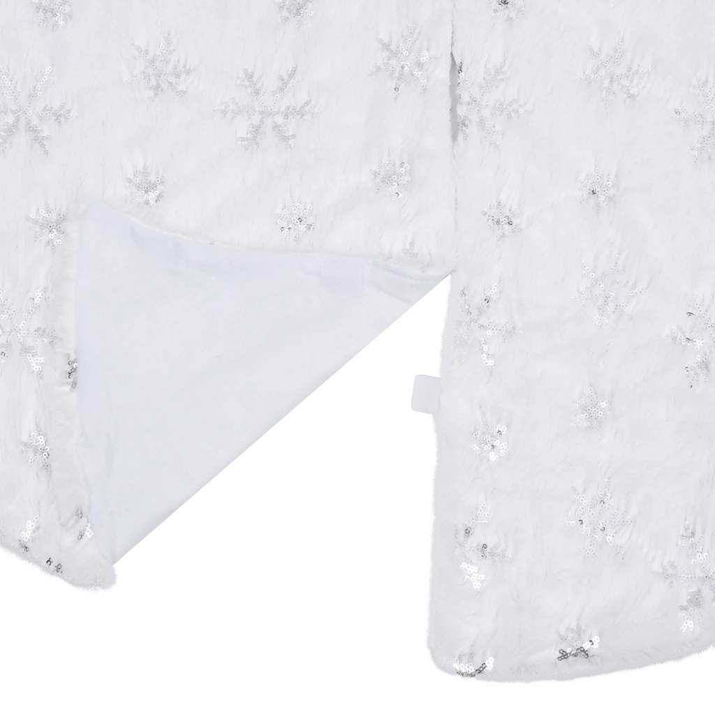 330272 vidaXL Luxury Christmas Tree Skirt White 90 cm Faux Fur