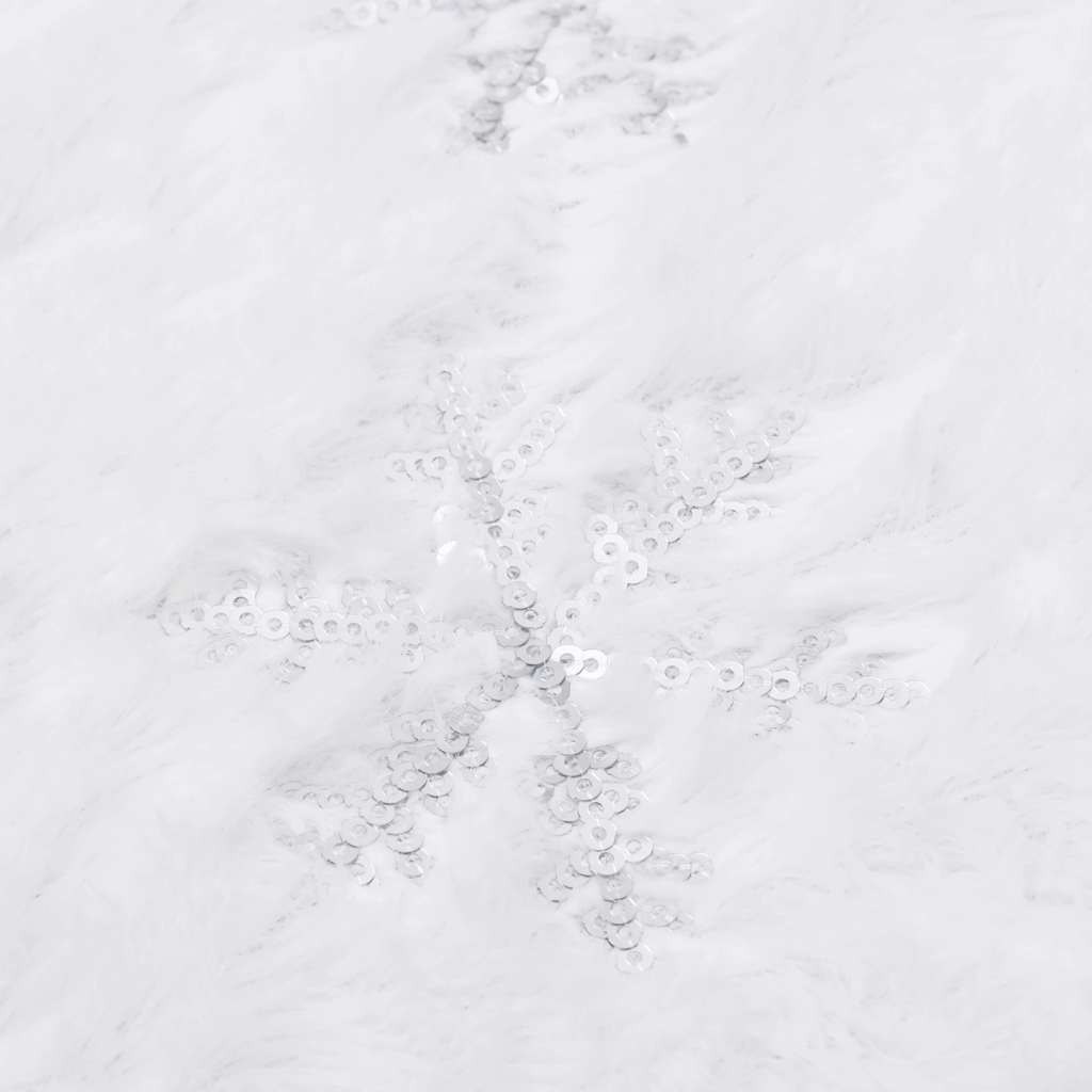 330272 vidaXL Luxury Christmas Tree Skirt White 90 cm Faux Fur
