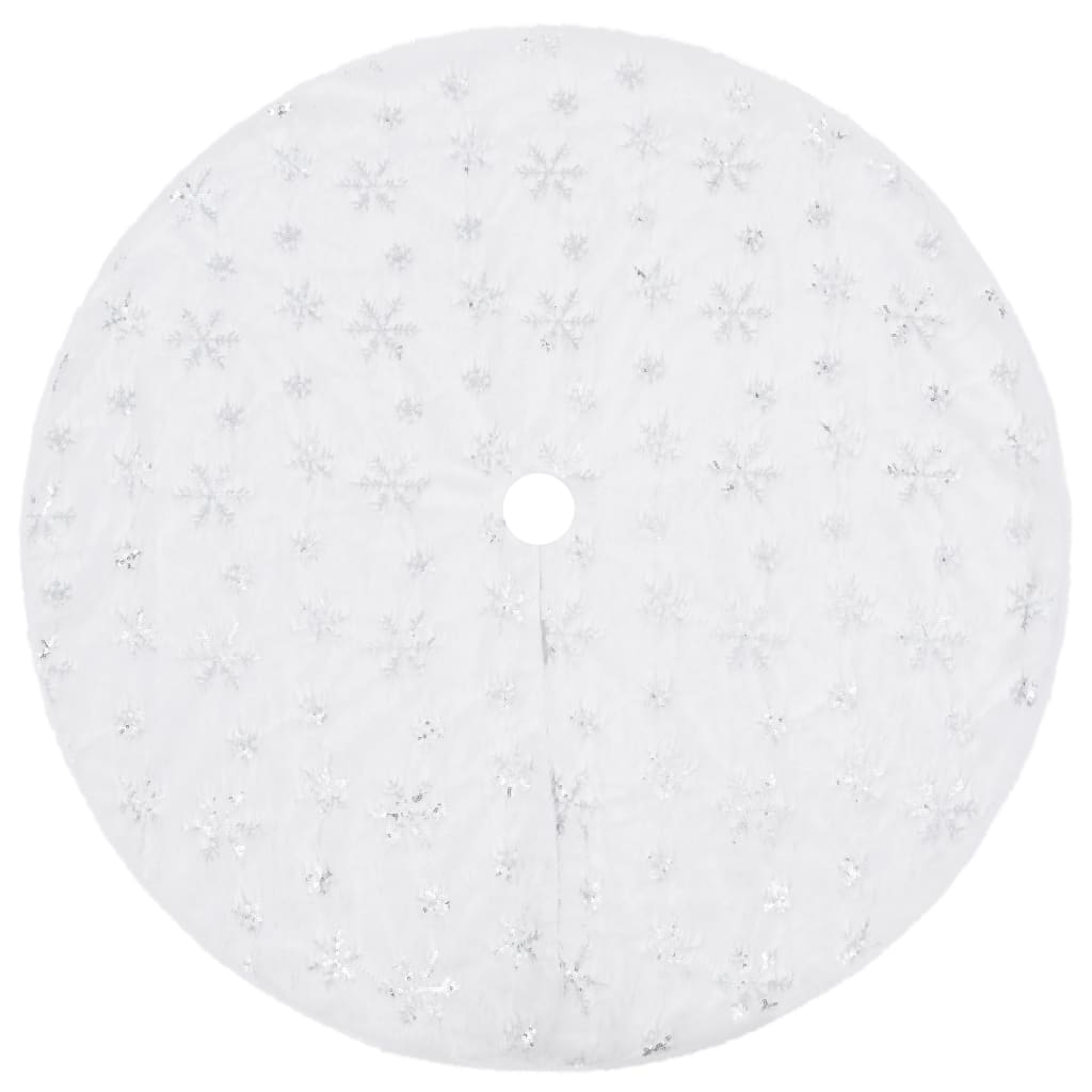 vidaXL Luxury Christmas Tree Skirt White 150 cm Faux