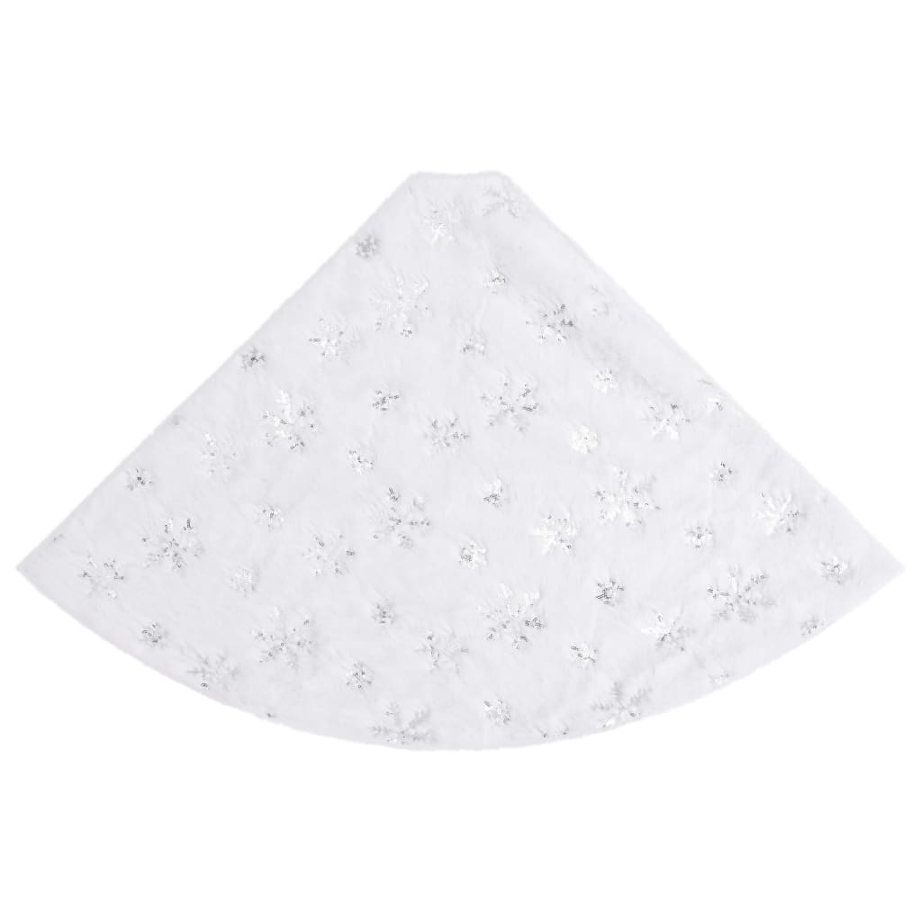 vidaXL Luxury Christmas Tree Skirt White 150 cm Faux