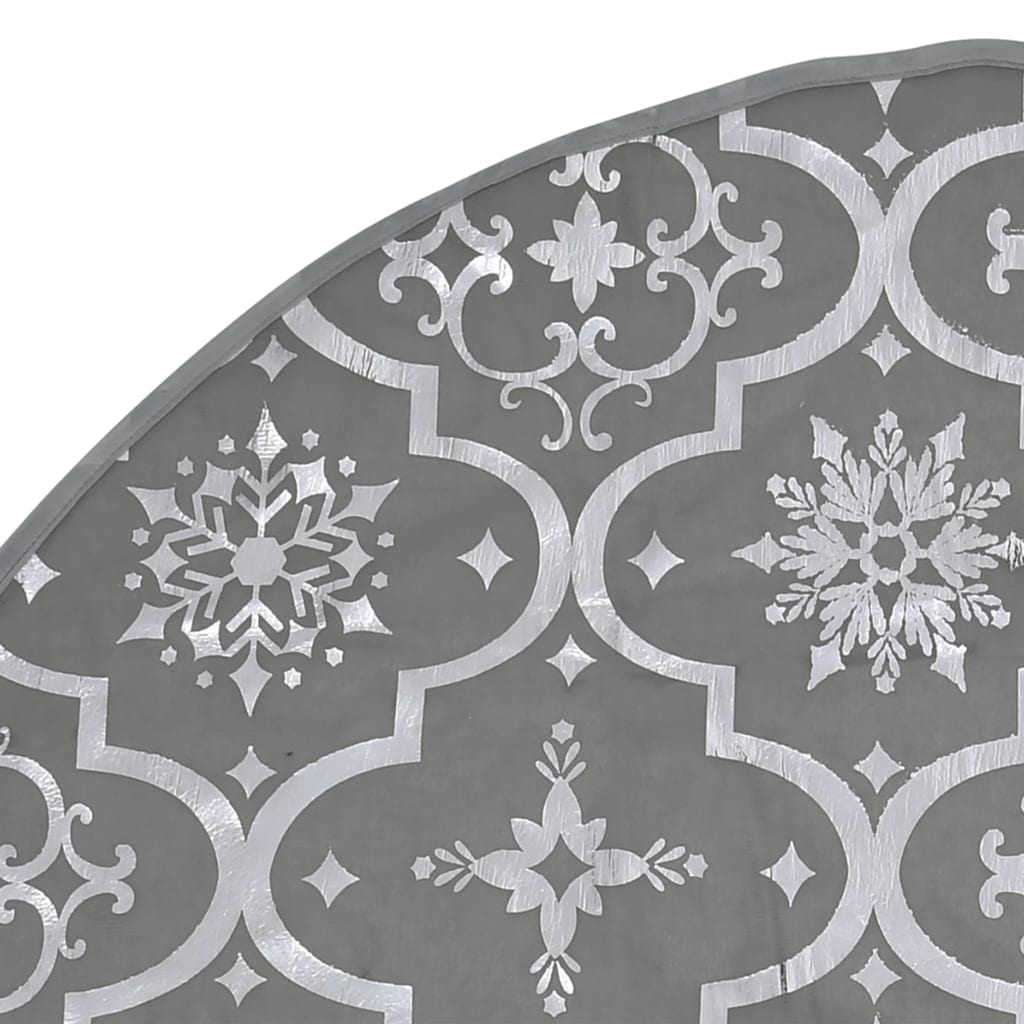 vidaXL Luxury Christmas Tree Skirt with Sock Grey 122 cm Fabric