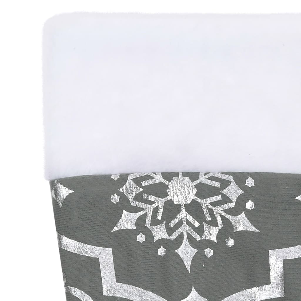 vidaXL Luxury Christmas Tree Skirt with Sock Grey 122 cm Fabric