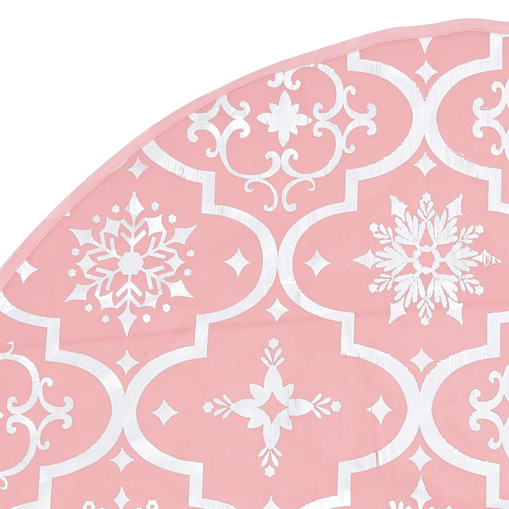 vidaXL Luxury Christmas Tree Skirt with Sock Pink 90 cm Fabric