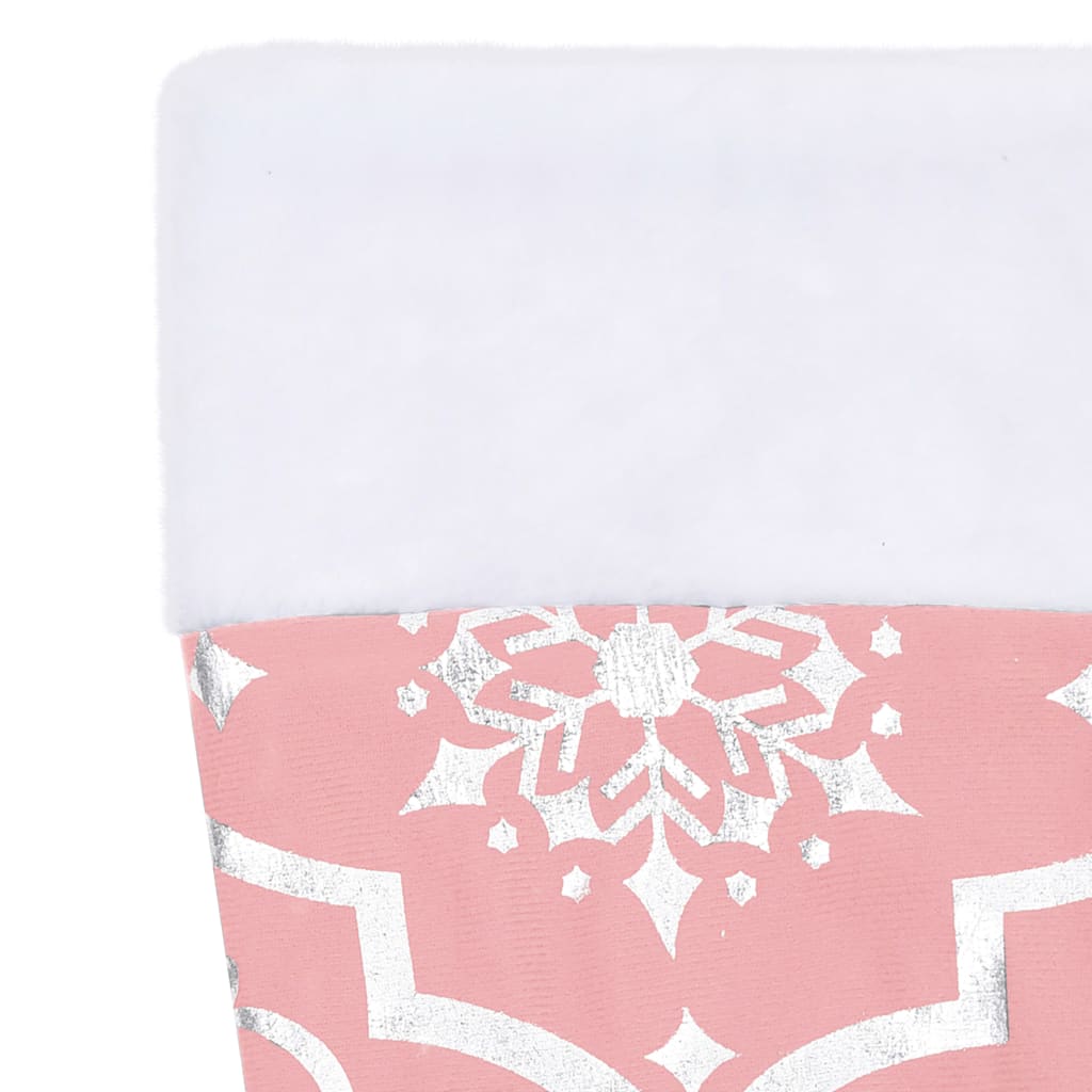 vidaXL Luxury Christmas Tree Skirt with Sock Pink 90 cm Fabric