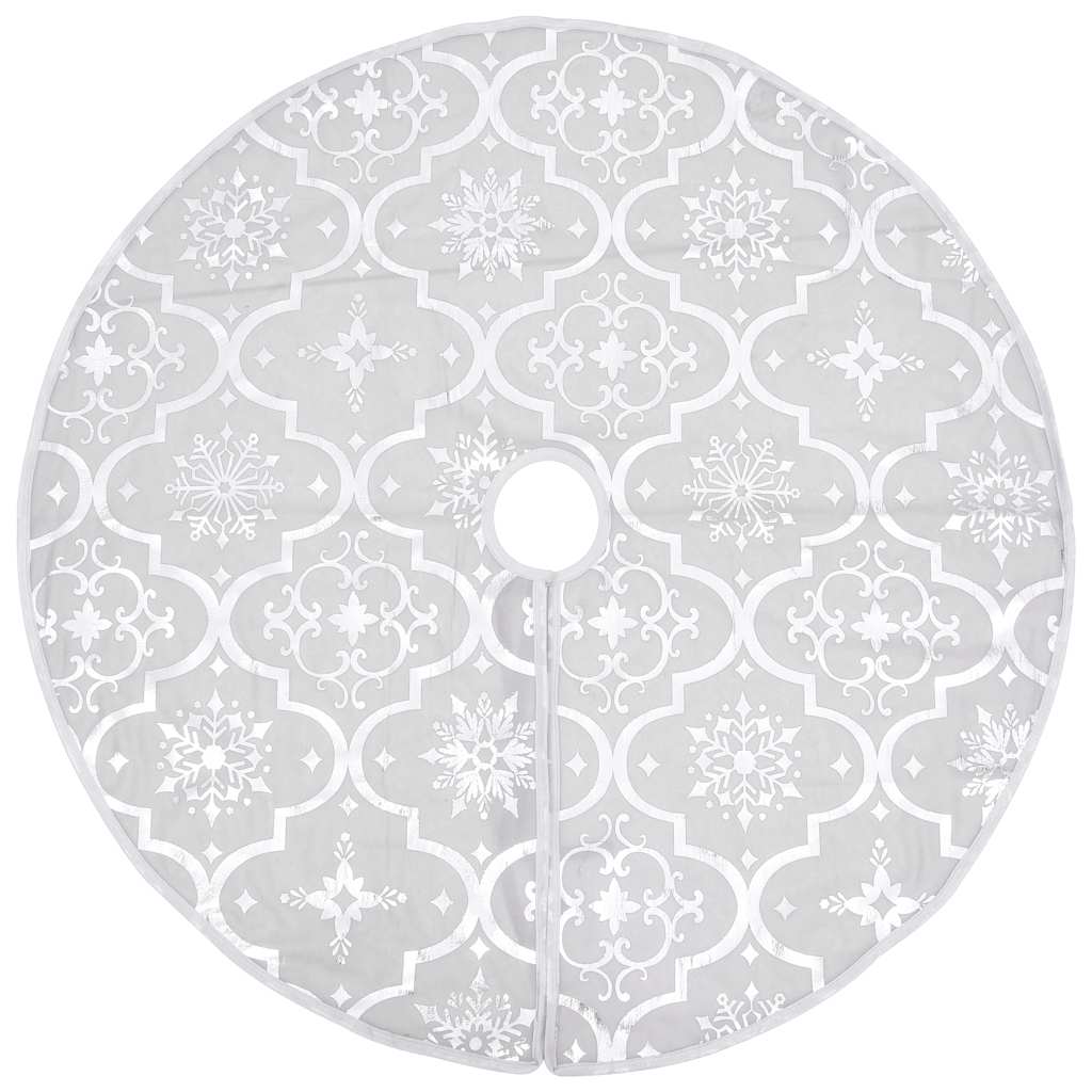 330288 vidaXL Luxury Christmas Tree Skirt with Sock White 122 cm Fabric