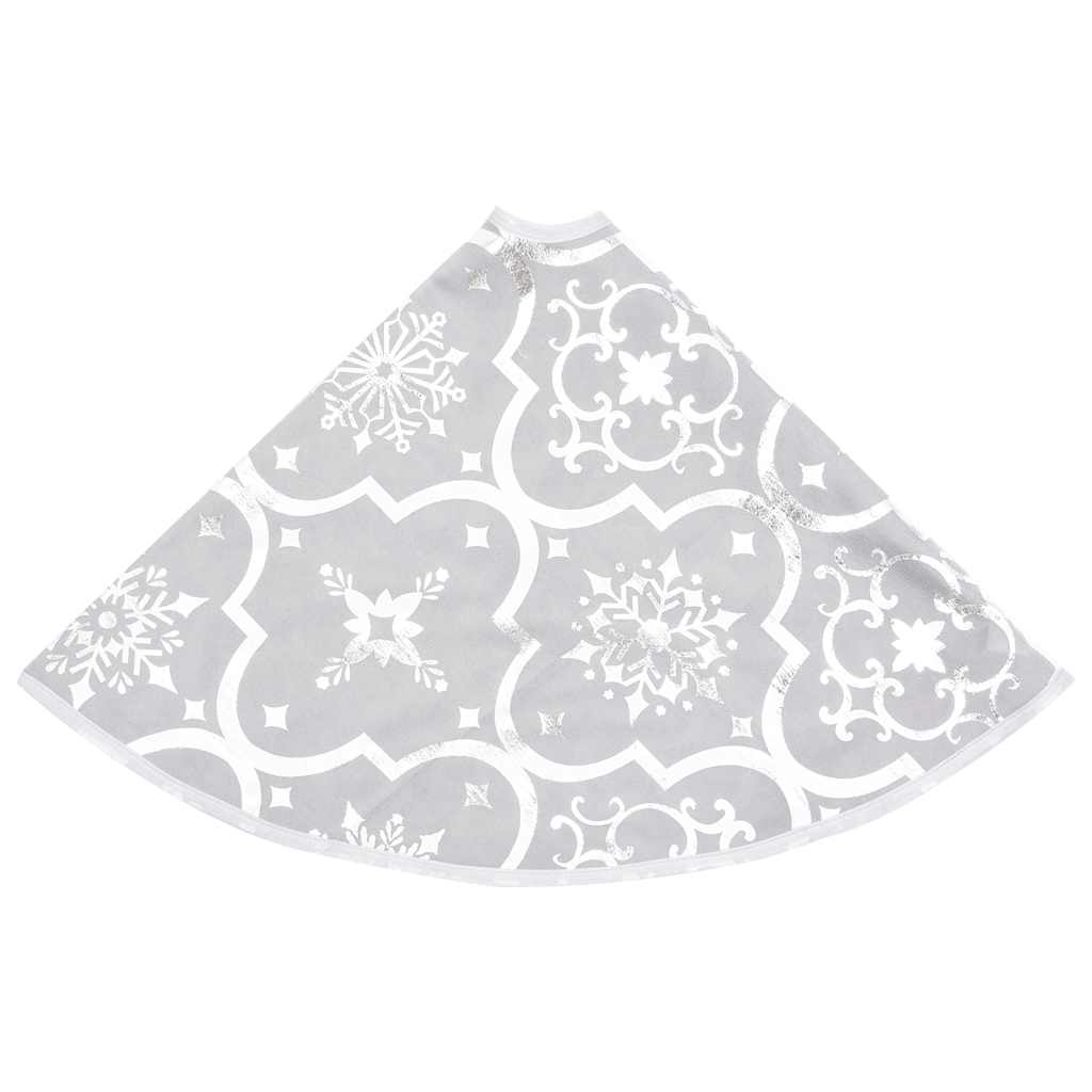 330288 vidaXL Luxury Christmas Tree Skirt with Sock White 122 cm Fabric