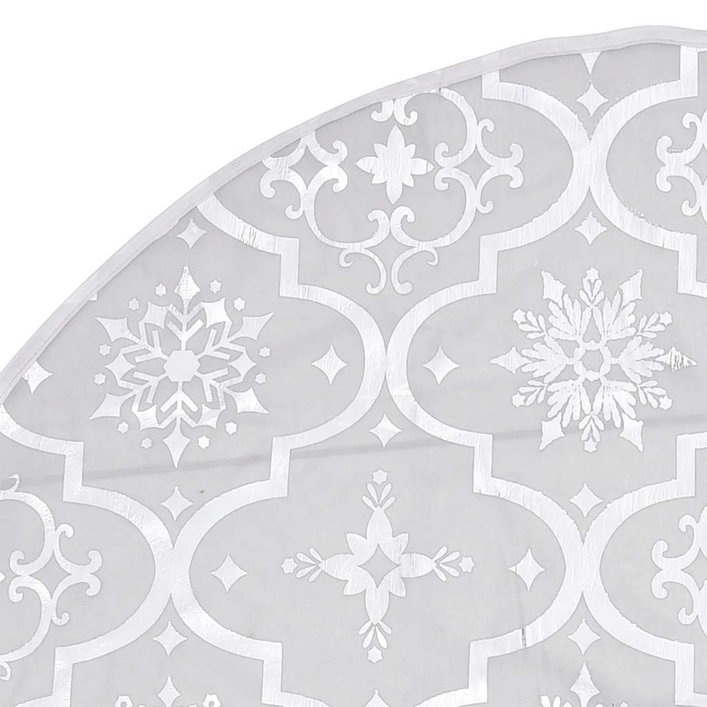 330288 vidaXL Luxury Christmas Tree Skirt with Sock White 122 cm Fabric