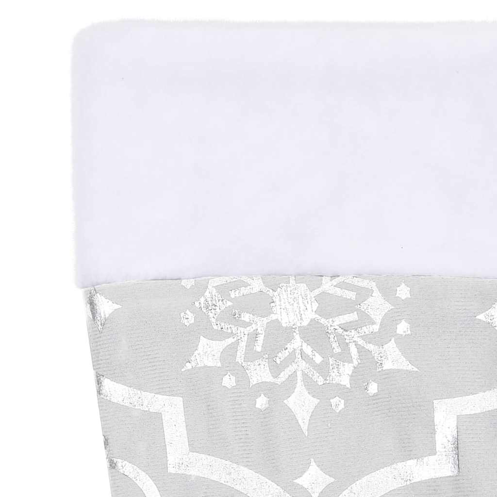 330288 vidaXL Luxury Christmas Tree Skirt with Sock White 122 cm Fabric