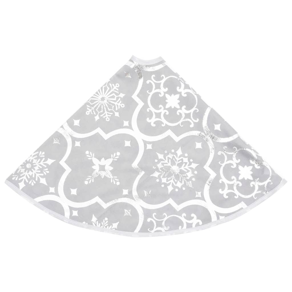 vidaXL Luxury Christmas Tree Skirt with Sock White 150 cm Fabric