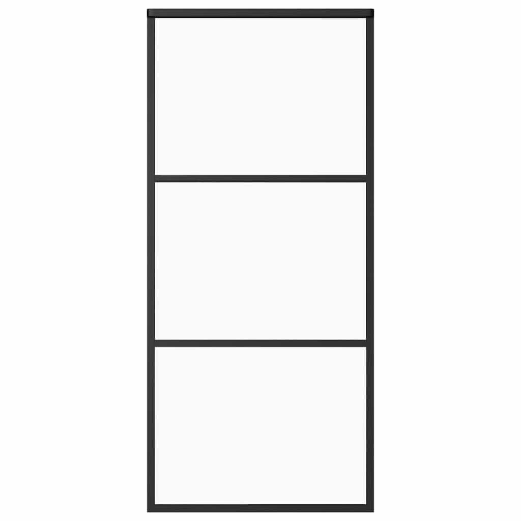 151009 vidaXL Sliding Door ESG Glass and Aluminium 90x205 cm Black