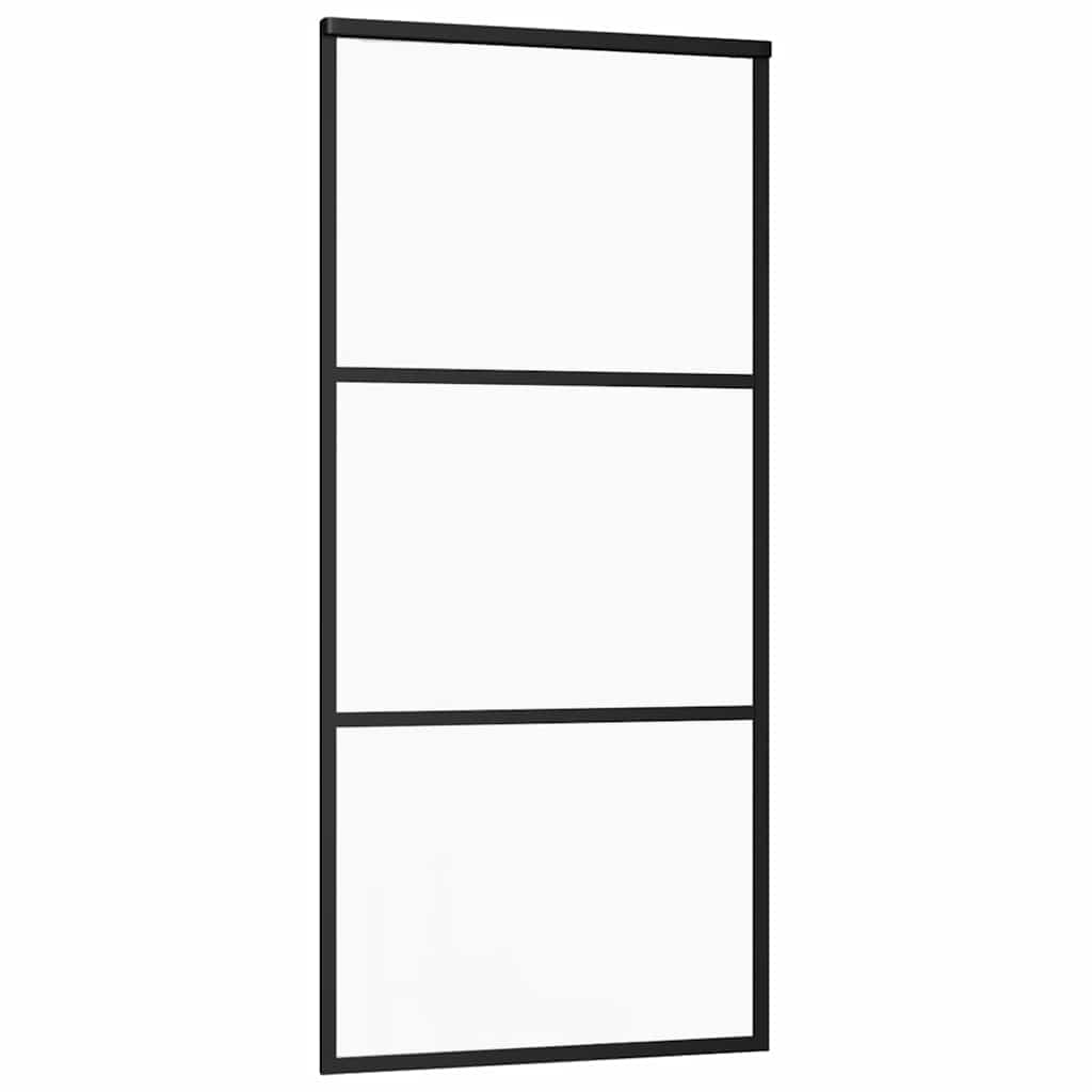 151009 vidaXL Sliding Door ESG Glass and Aluminium 90x205 cm Black