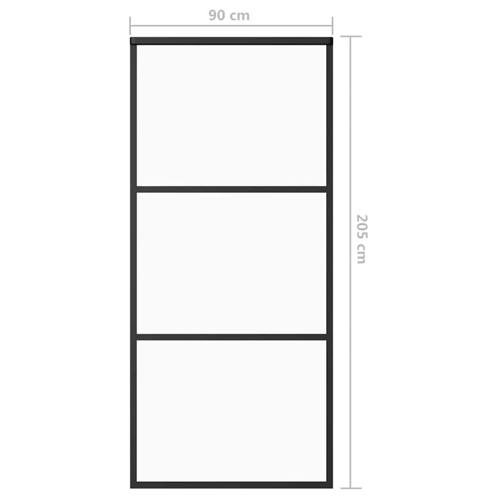 151009 vidaXL Sliding Door ESG Glass and Aluminium 90x205 cm Black