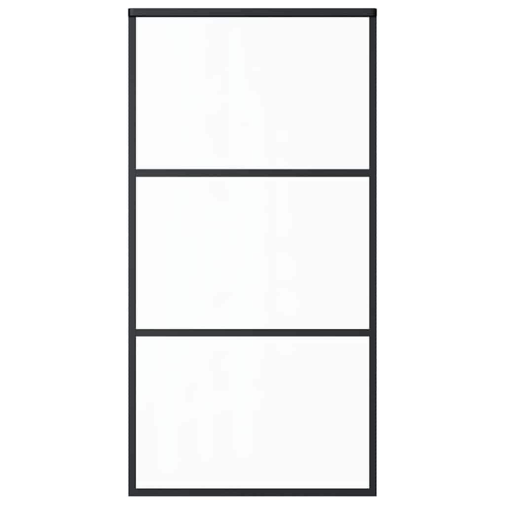 151010 vidaXL Sliding Door ESG Glass and Aluminium 102x205 cm Black