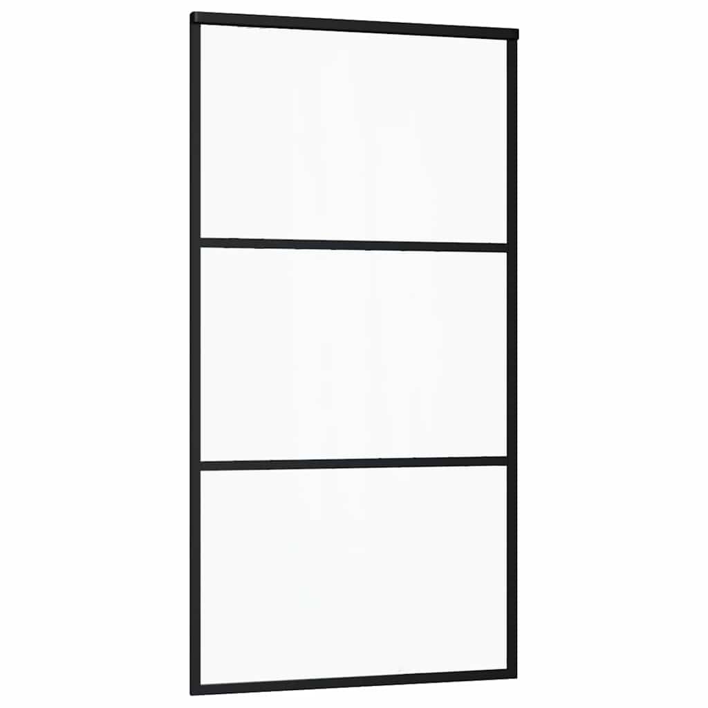 151010 vidaXL Sliding Door ESG Glass and Aluminium 102x205 cm Black