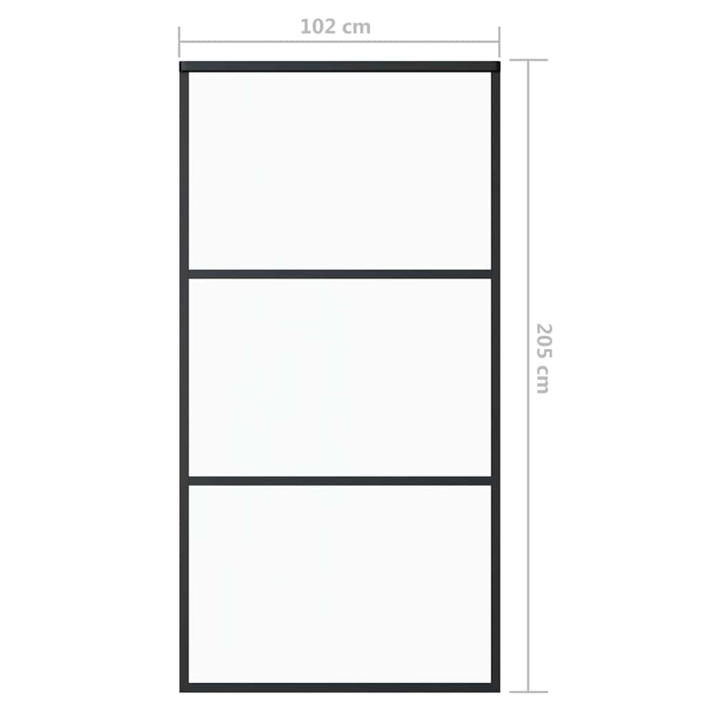 151010 vidaXL Sliding Door ESG Glass and Aluminium 102x205 cm Black