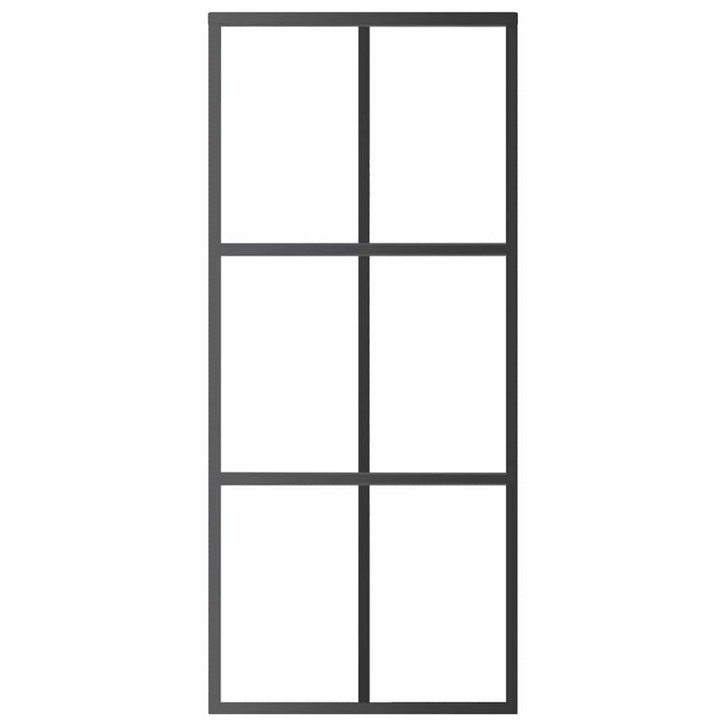 151012 vidaXL Sliding Door ESG Glass and Aluminium 90x205 cm Black