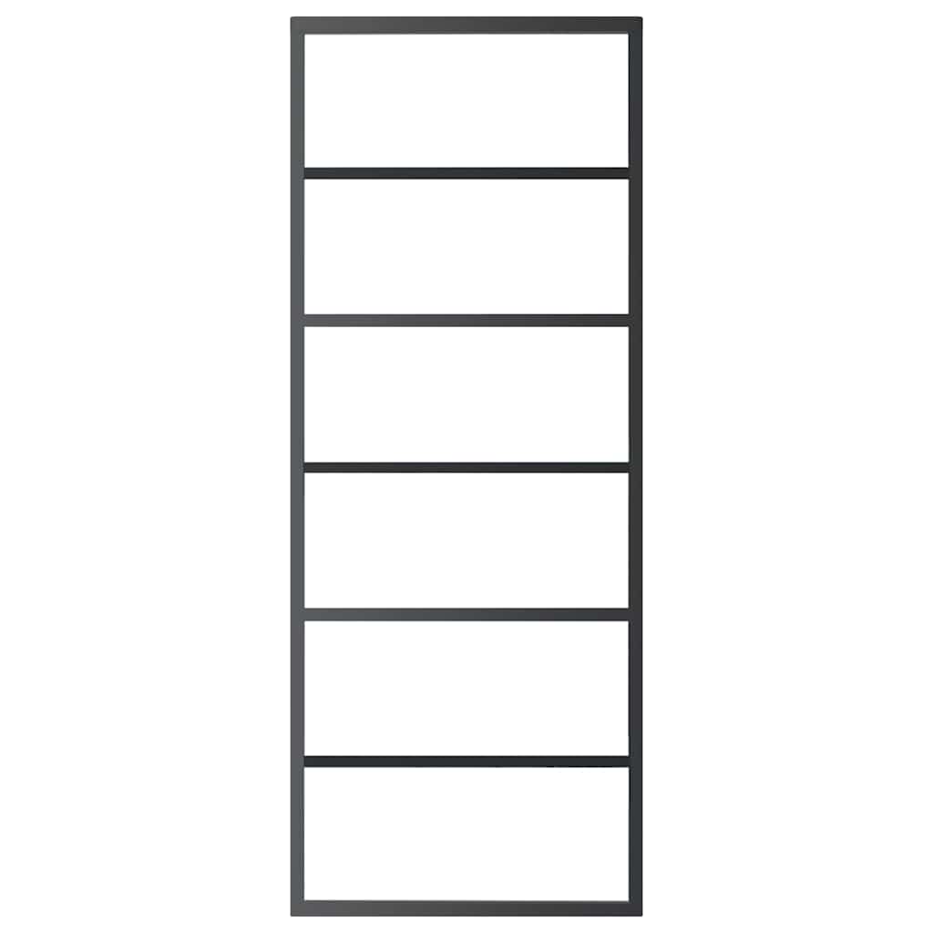 151014 vidaXL Sliding Door ESG Glass and Aluminium 76x205 cm Black
