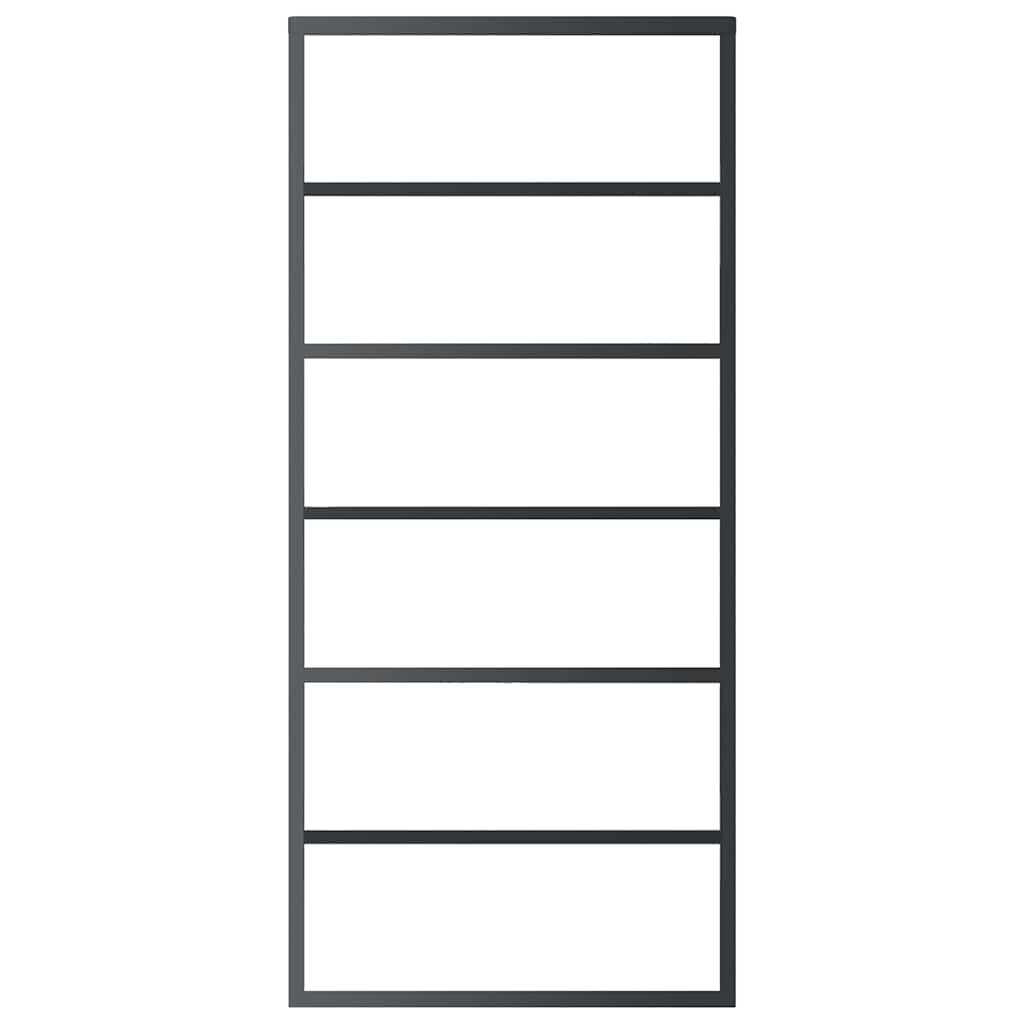 151015 vidaXL Sliding Door ESG Glass and Aluminium 90x205 cm Black