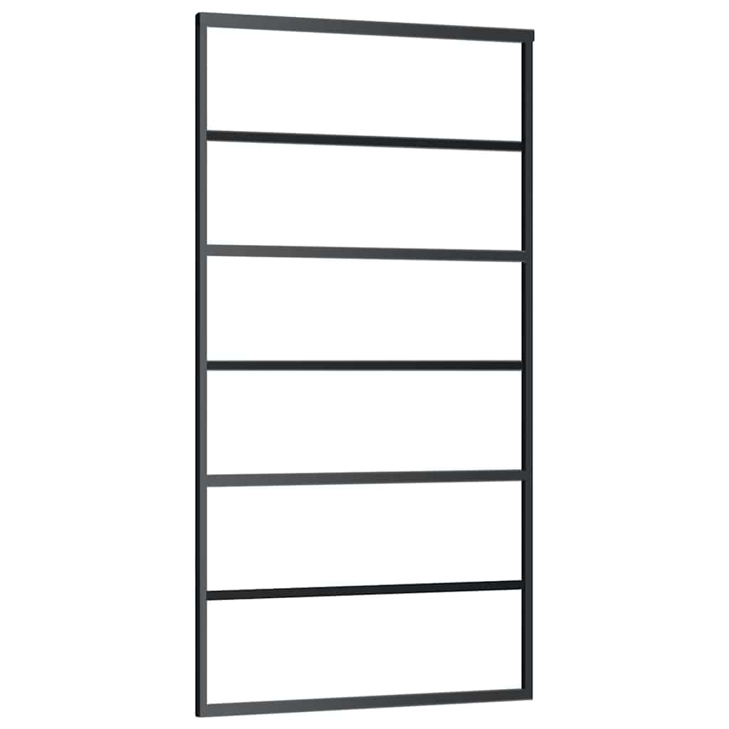 151016 vidaXL Sliding Door ESG Glass and Aluminium 102x205 cm Black