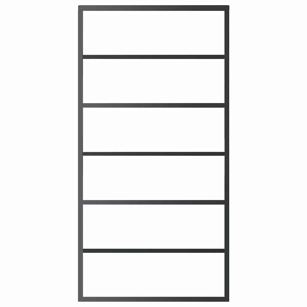 151016 vidaXL Sliding Door ESG Glass and Aluminium 102x205 cm Black