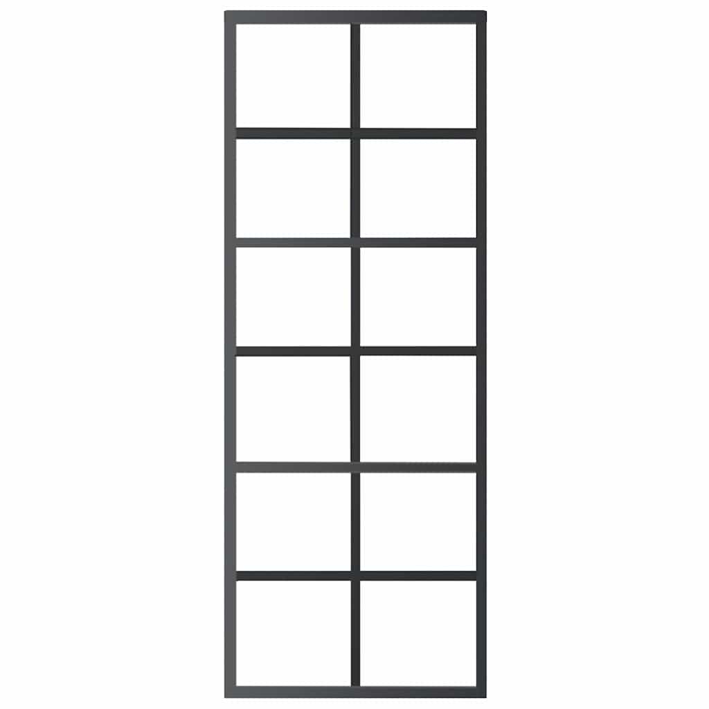 151017 vidaXL Sliding Door ESG Glass and Aluminium 76x205 cm Black