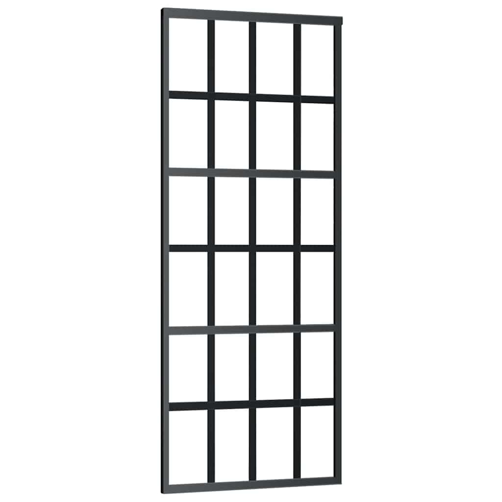 151020 vidaXL Sliding Door ESG Glass and Aluminium 76x205 cm Black
