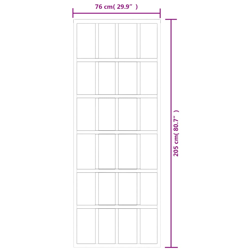 vidaXL Sliding Door ESG Glass and Aluminium 76x205 cm Black