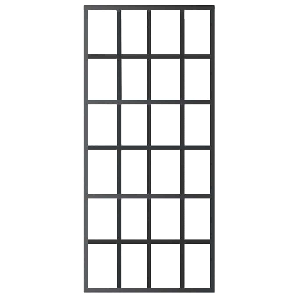 151021 vidaXL Sliding Door ESG Glass and Aluminium 90x205 cm Black