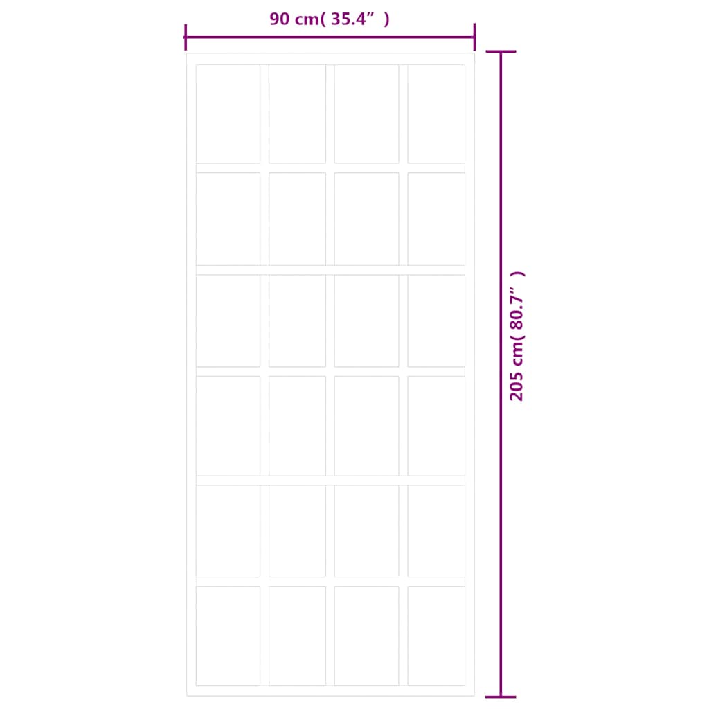 151021 vidaXL Sliding Door ESG Glass and Aluminium 90x205 cm Black