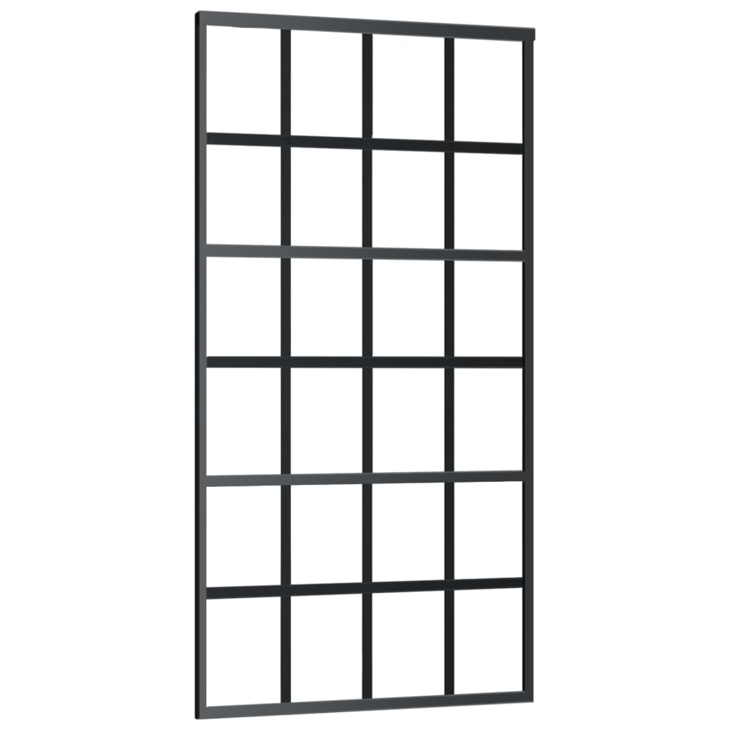 vidaXL Sliding Door ESG Glass and Aluminium 102x205 cm Black