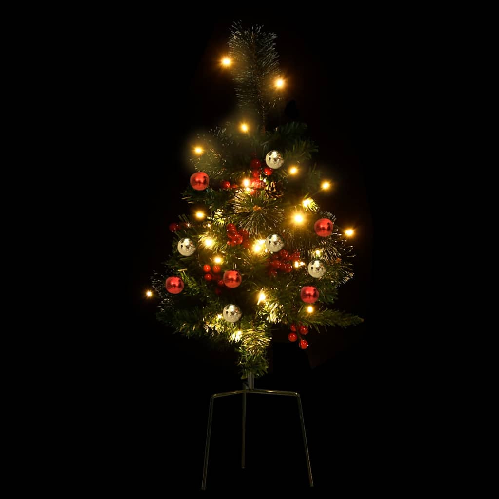 vidaXL Artificial Pathway Pre-lit Christmas Tree 2 pcs 76 cm PVC