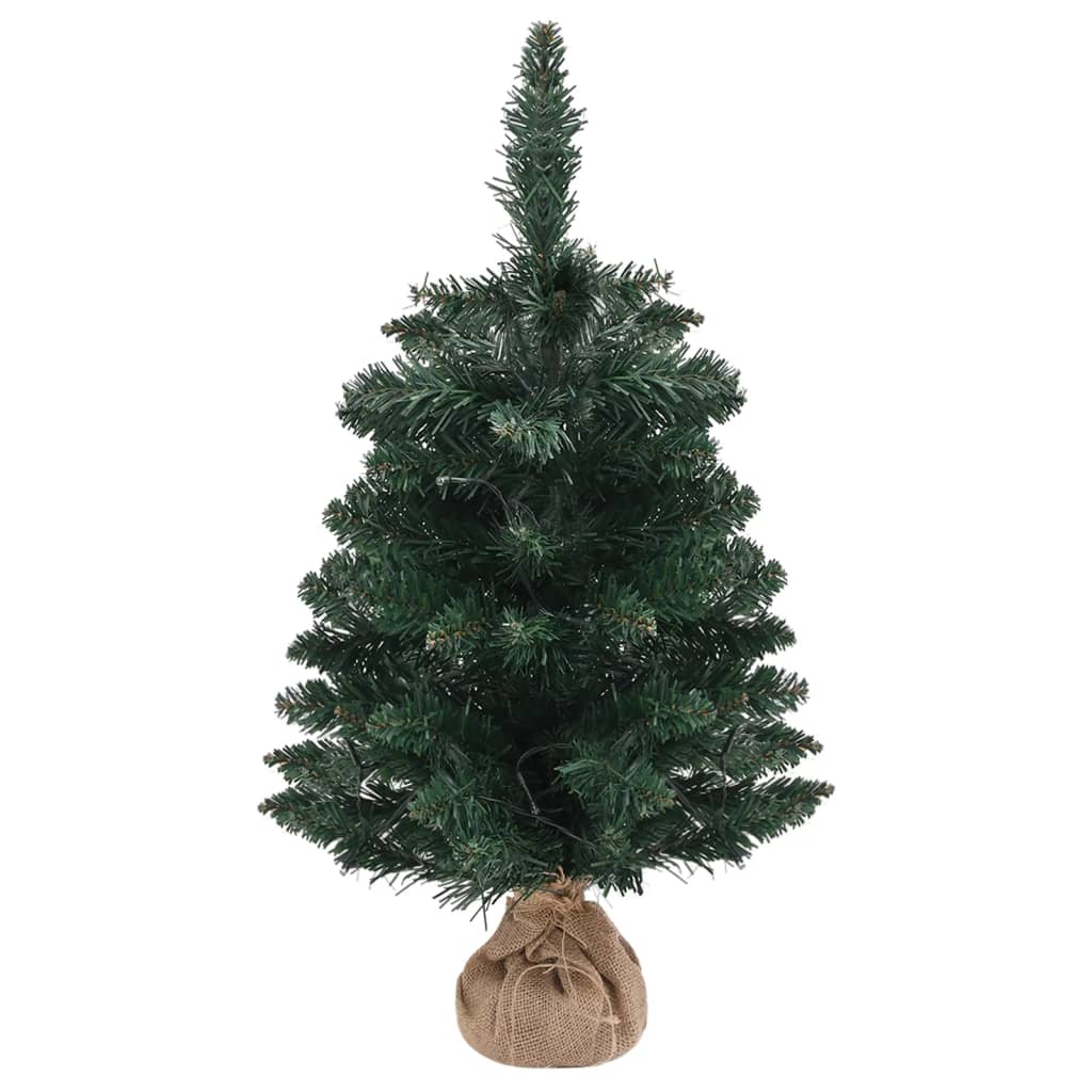 vidaXL Artificial Pre-lit Christmas Tree with Stands Green 60 cm PVC