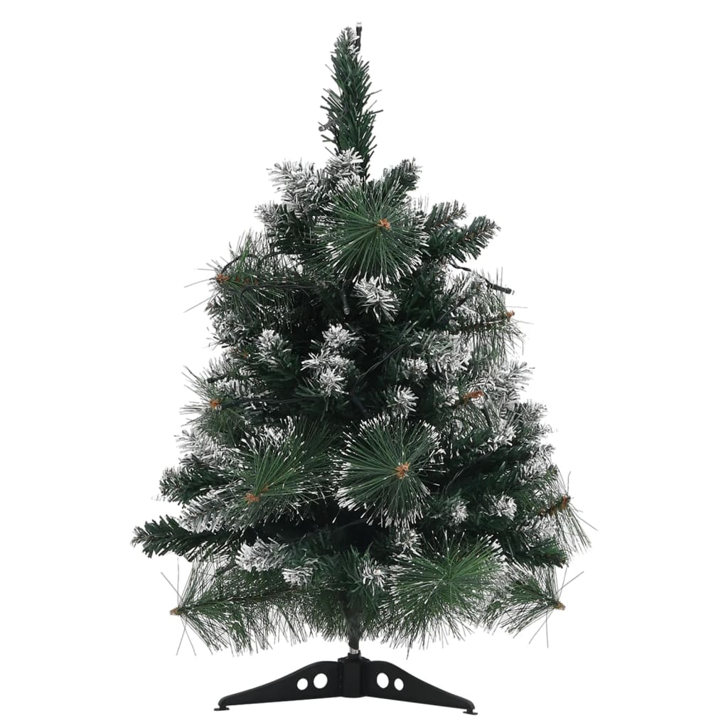 vidaXL Artificial Pre-lit Christmas Tree with Stands Green 60 cm PVC