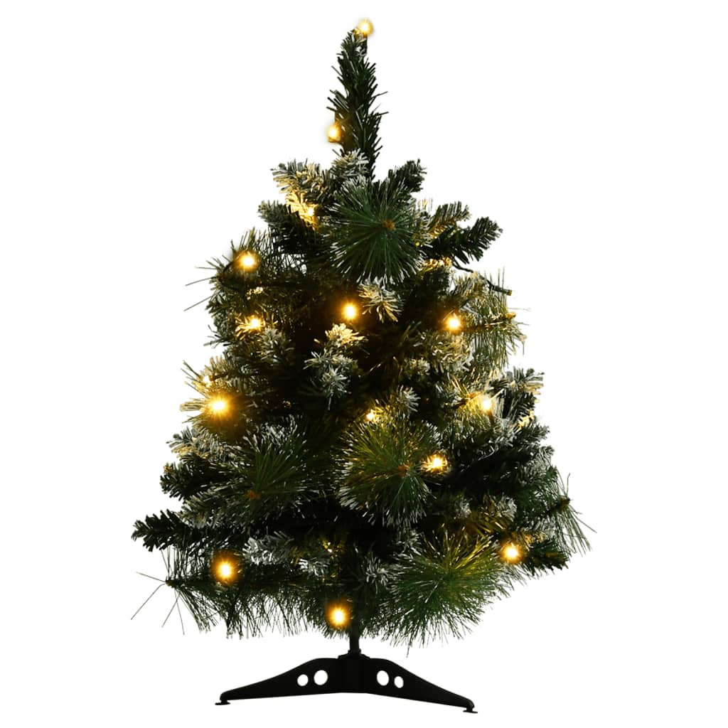 vidaXL Artificial Pre-lit Christmas Tree with Stands Green 60 cm PVC