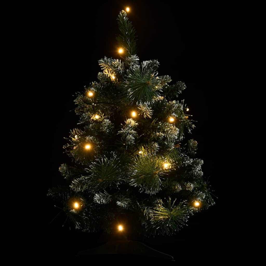 vidaXL Artificial Pre-lit Christmas Tree with Stands Green 60 cm PVC