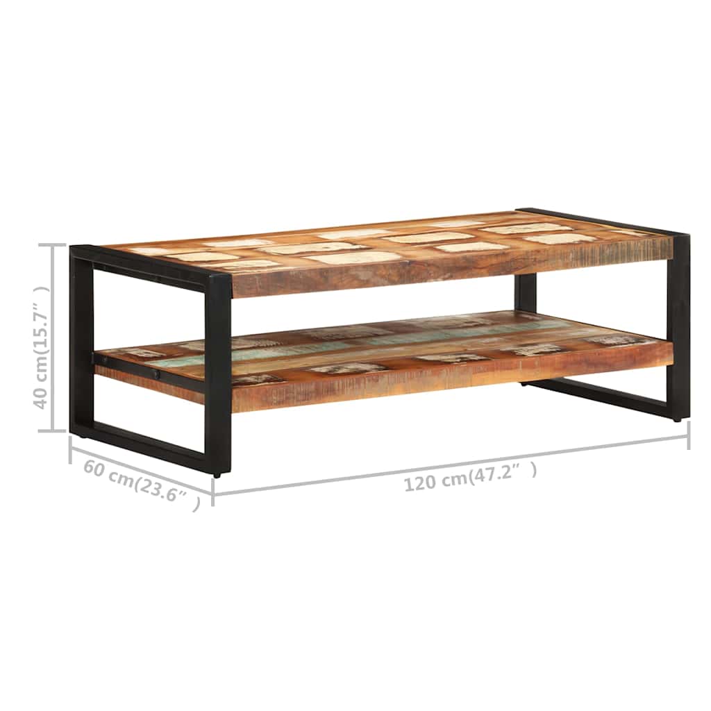 329245 vidaXL Coffee Table 120x60x40 cm Solid Reclaimed Wood