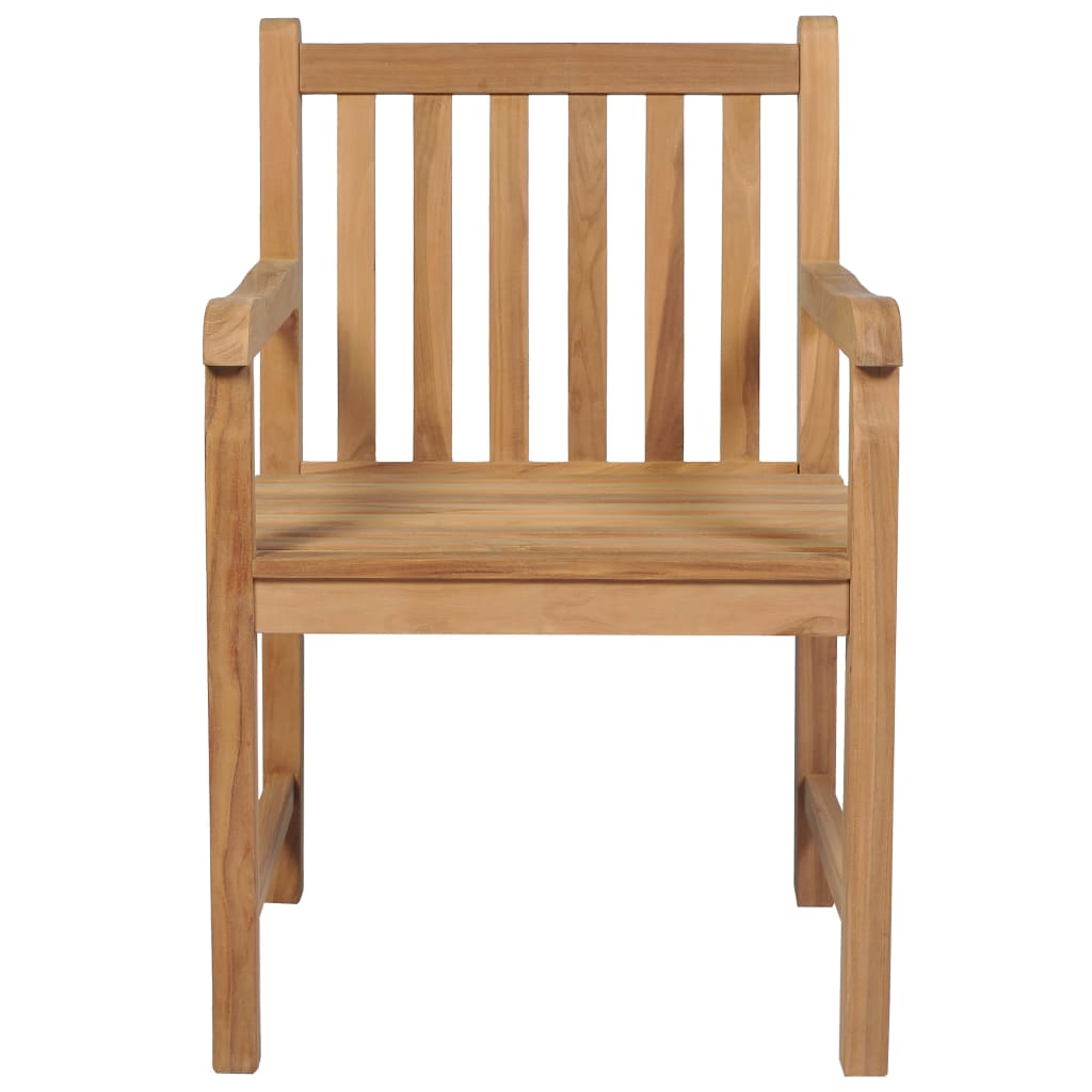 Outdoor Chair Set of 6 | Brown | Solid Teak Wood | Standard | Durable