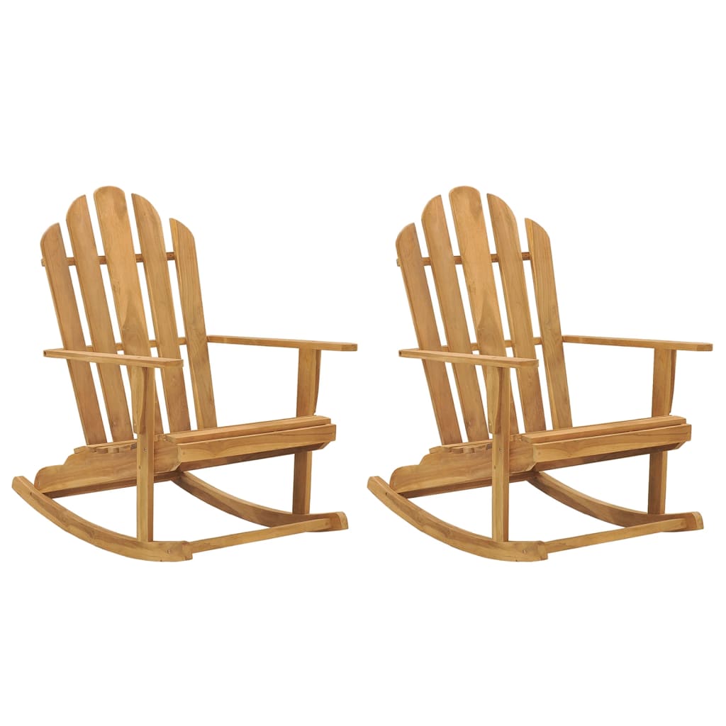 vidaXL Adirondack Rocking Chairs 2 pcs Solid Wood Teak