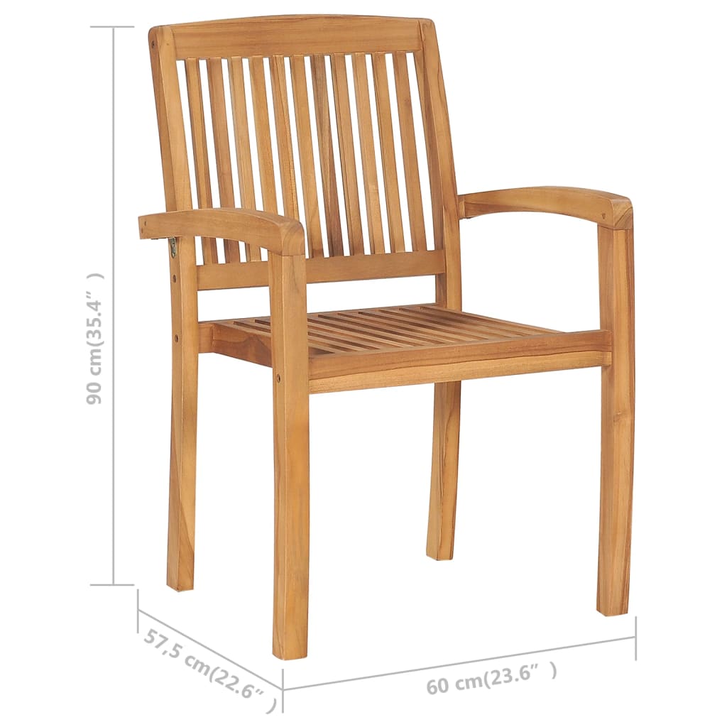 Garden Chair | Set of 6 | Natural Teak
