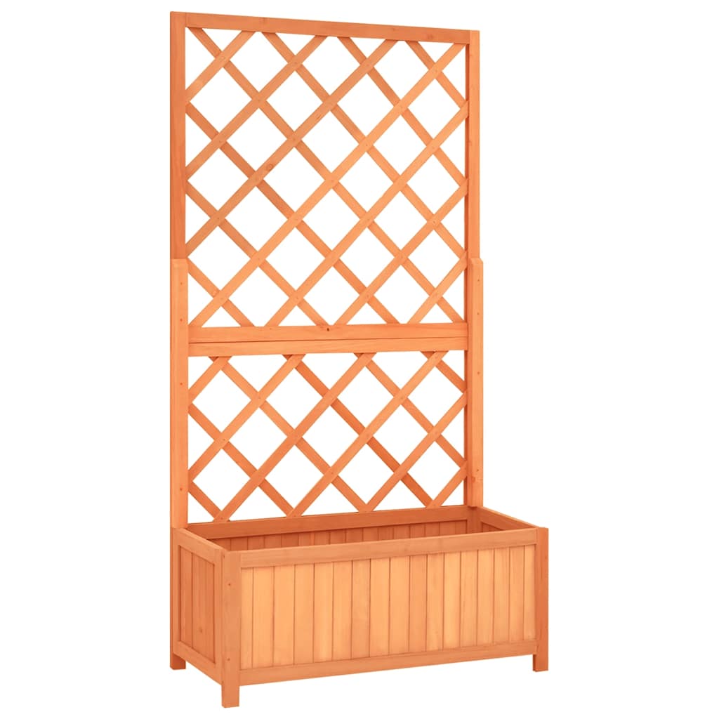 Planter | Brown | Solid firwood | Large | Durable | Planter | Rectangular
